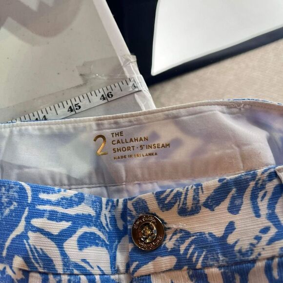 Lilly Pulitzer Women's Callahan Chino Shorts Resort White Blue On a Roll Size 2 - Picture 9 of 11